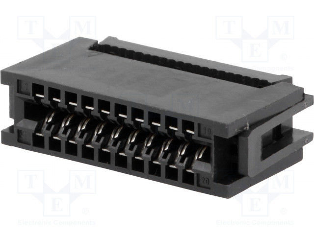Black Durable Card Edge Connector 2.54mm Pitch IDC Type Wear Resistant